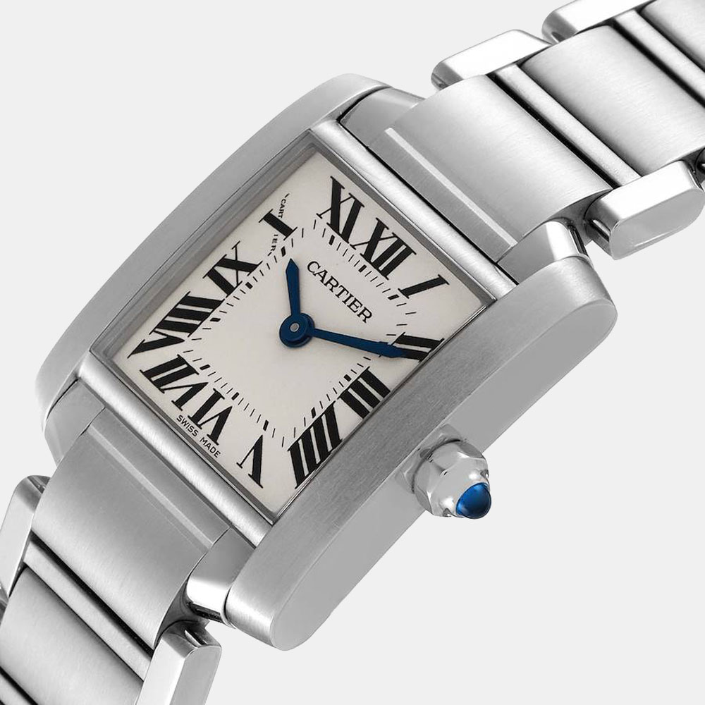 

Cartier Silver Stainless Steel Tank Francaise W51008Q3 Women's Wristwatch 20 mm