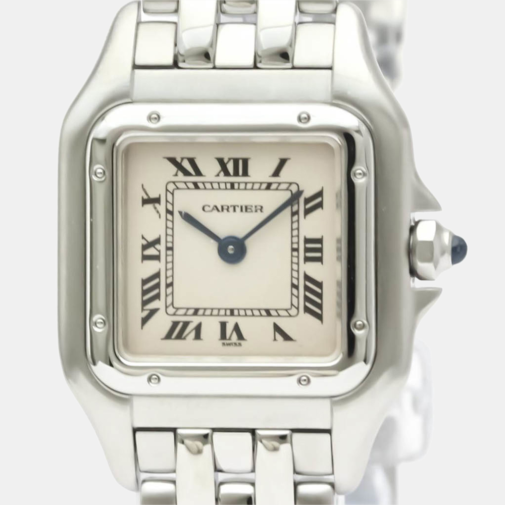 

Cartier Silver Stainless Steel Panthere Quartz W25033P5 Women's Wristwatch 22 mm