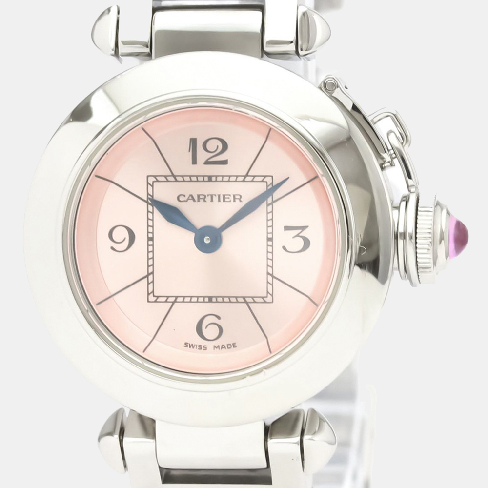 

Cartier Pink Stainless Steel Miss Pasha Quartz W3140008 Women's Wristwatch 27 mm