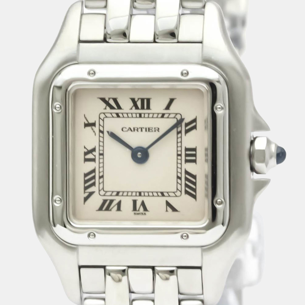 

Cartier Silver Stainless Steel Panthere Quartz W25033P5 Women's Wristwatch 22 mm