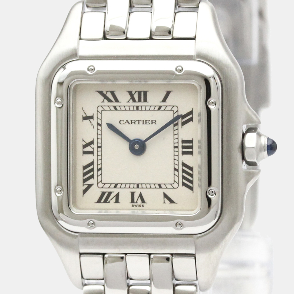 

Cartier Silver Stainless Steel Panthere Quartz W25033P5 Women's Wristwatch 22 mm