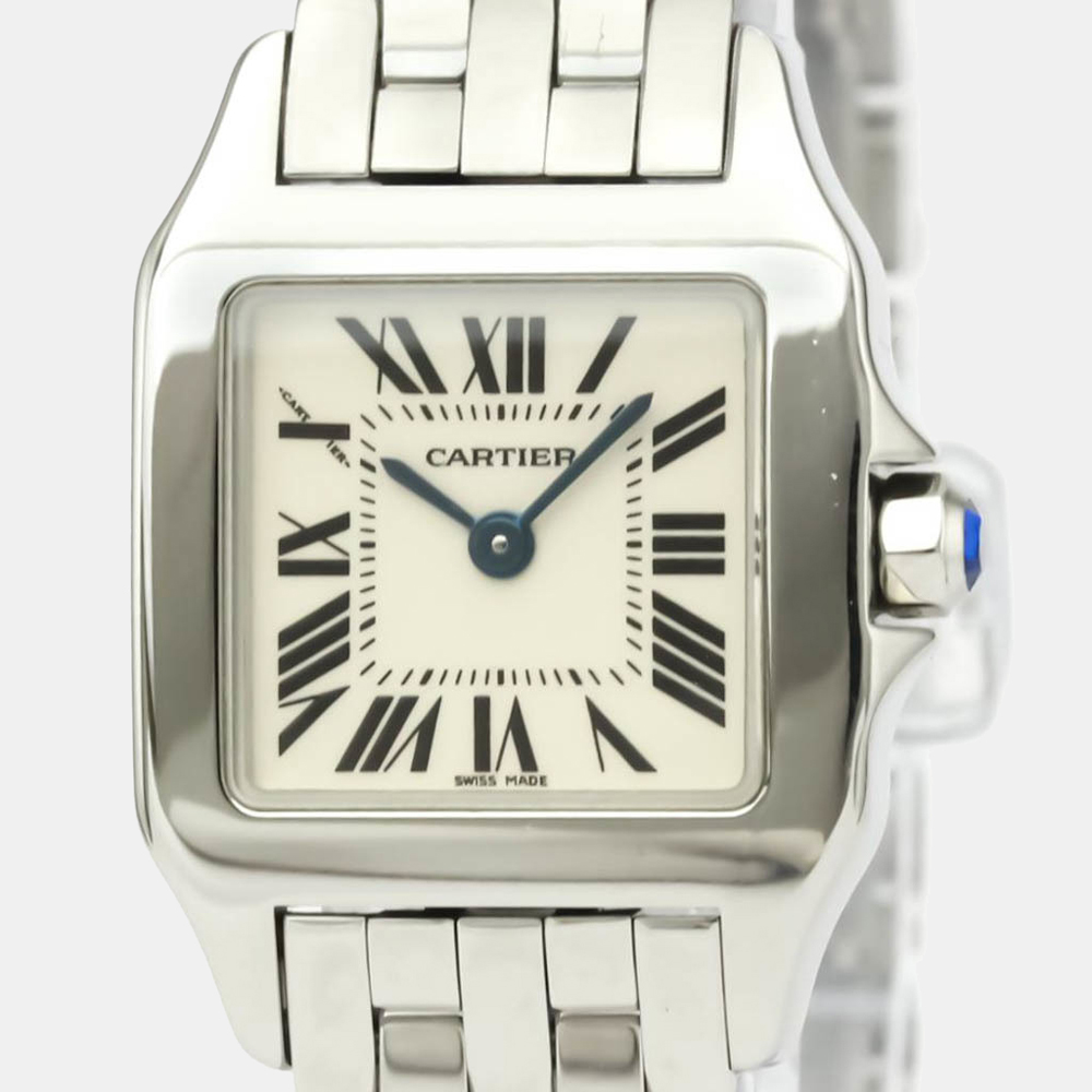 

Cartier Silver Stainless Steel Santos Demoiselle Quartz W25064Z5 Women's Wristwatch 20 mm