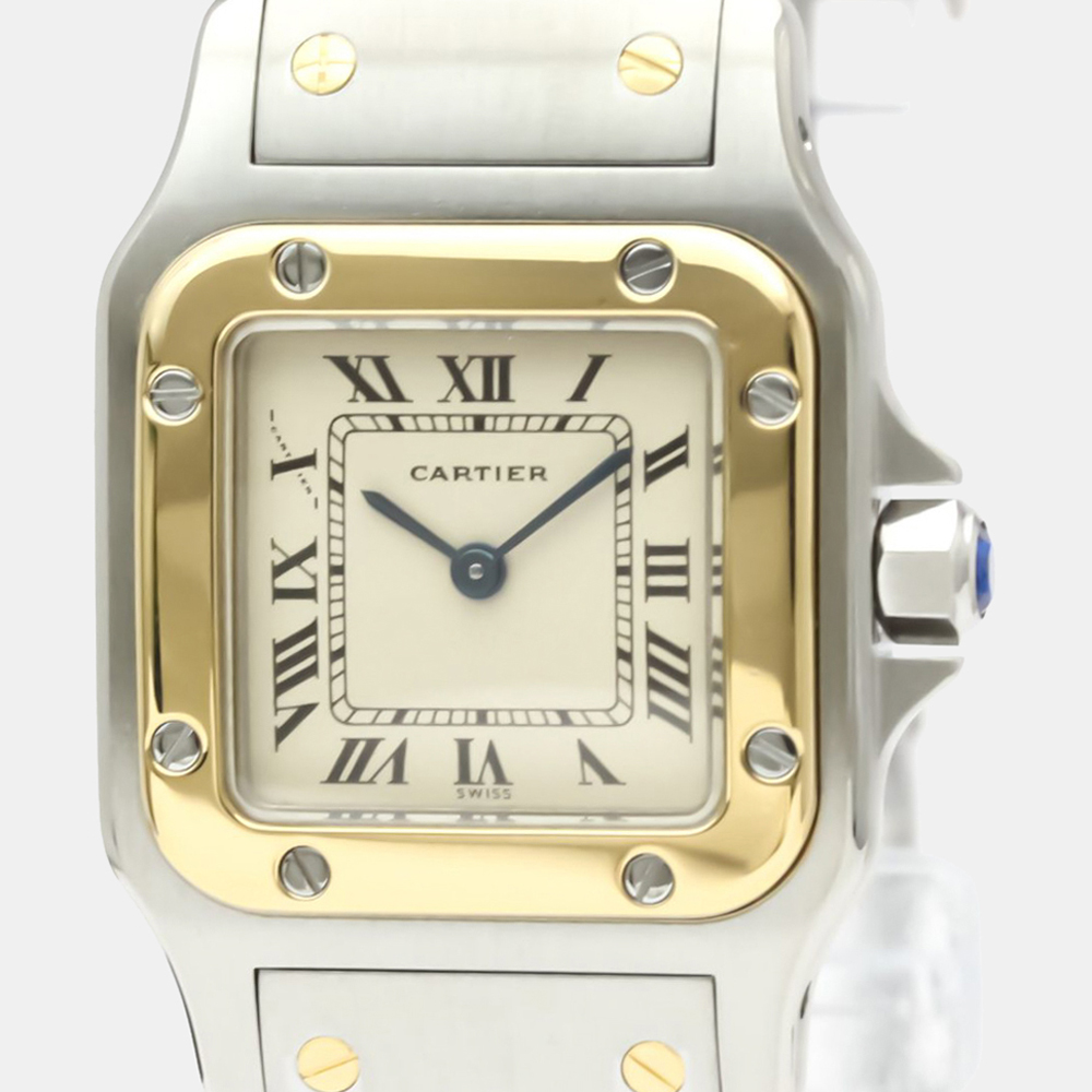 

Cartier Silver 18K Yellow Gold And Stainless Steel Santos Galbee Quartz Women's Wristwatch 24 mm