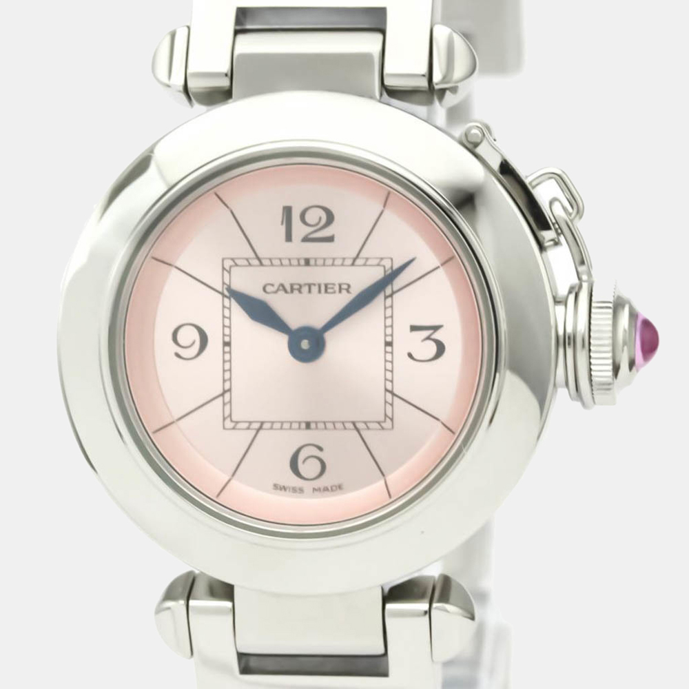 

Cartier Pink Stainless Steel Miss Pasha Quartz W3140008 Women's Wristwatch 27 mm