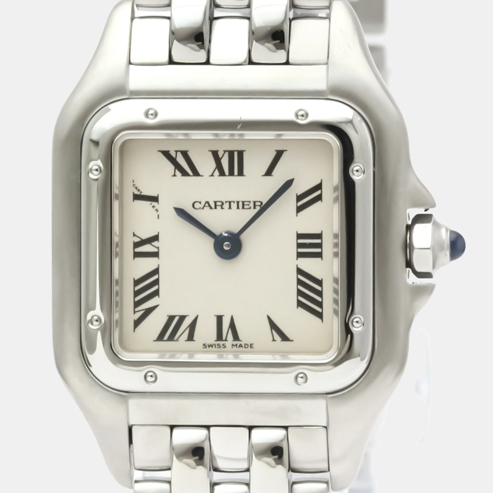 

Cartier Silver Stainless Steel Panthere Quartz W25033P5 Women's Wristwatch 22 mm