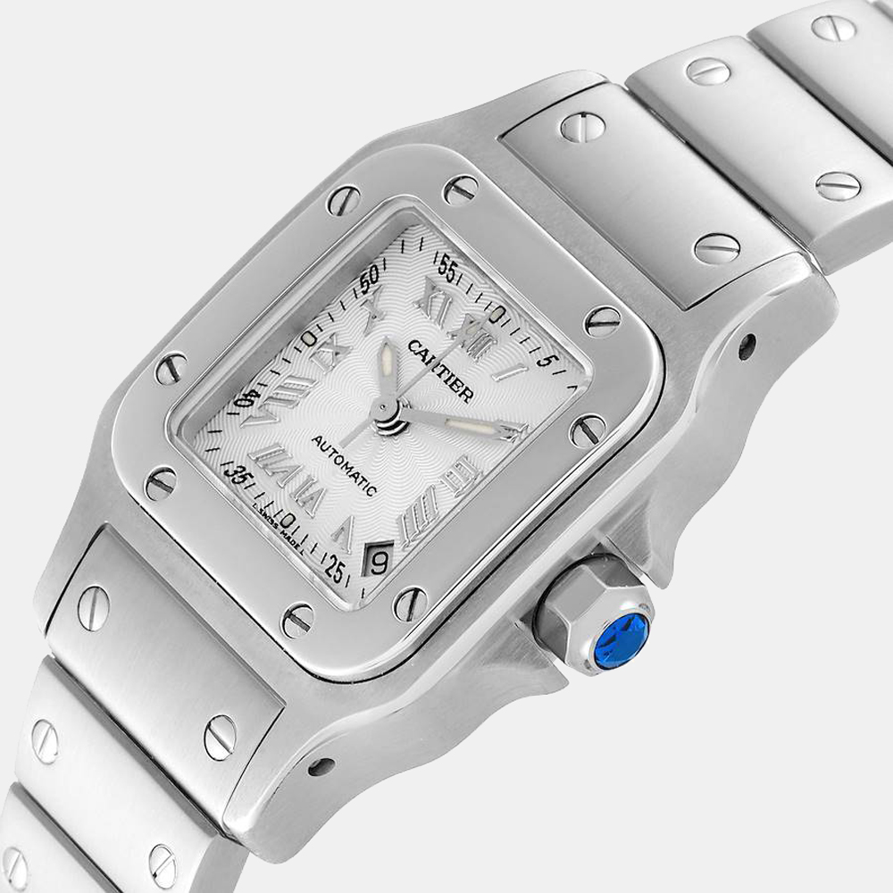 

Cartier Silver Stainless Steel Santos Galbee Automatic W20044D6 Women's Wristwatch 24 mm