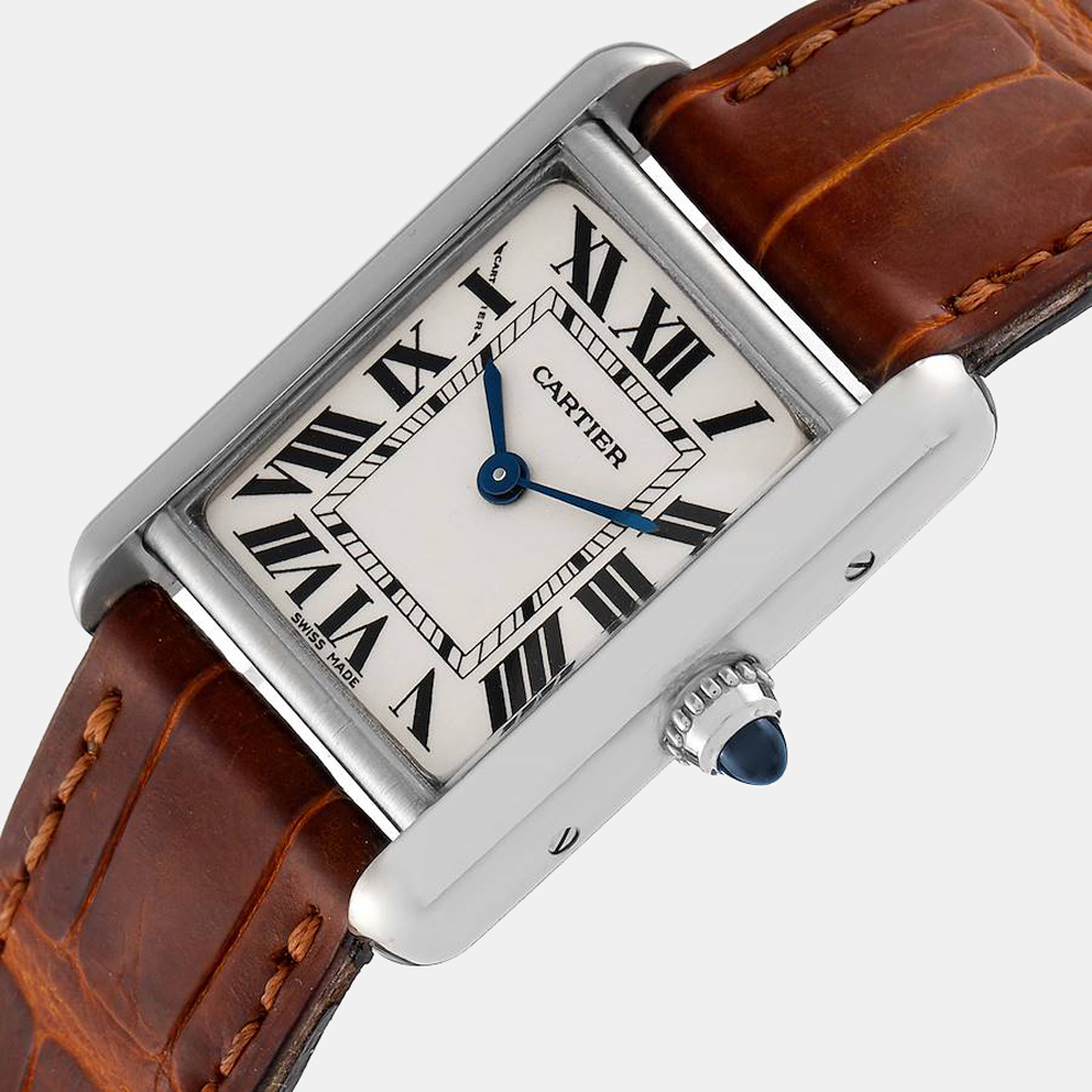 

Cartier Silver 18K White Gold Tank Louis W1541056 Women's Wristwatch 24 mm