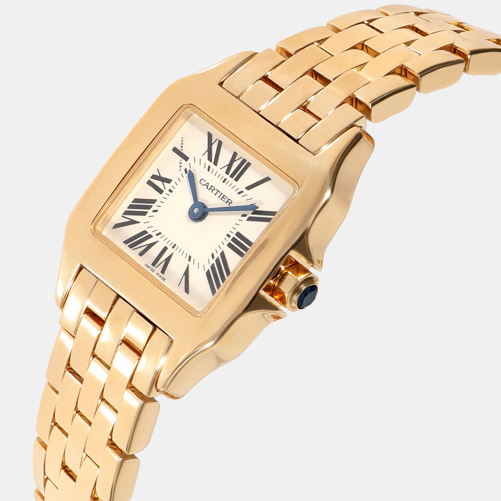 

Cartier White 18k Yellow Gold Santos Demoiselle W25063X9 Women's Wristwatch 20 mm