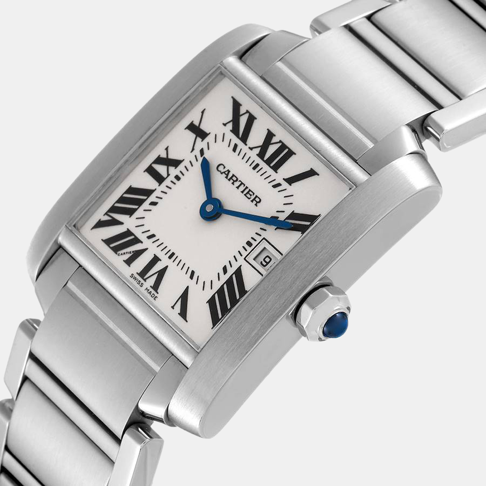 

Cartier Silver Stainless Steel Tank Francaise W51011Q3 Women's Wristwatch 25 mm