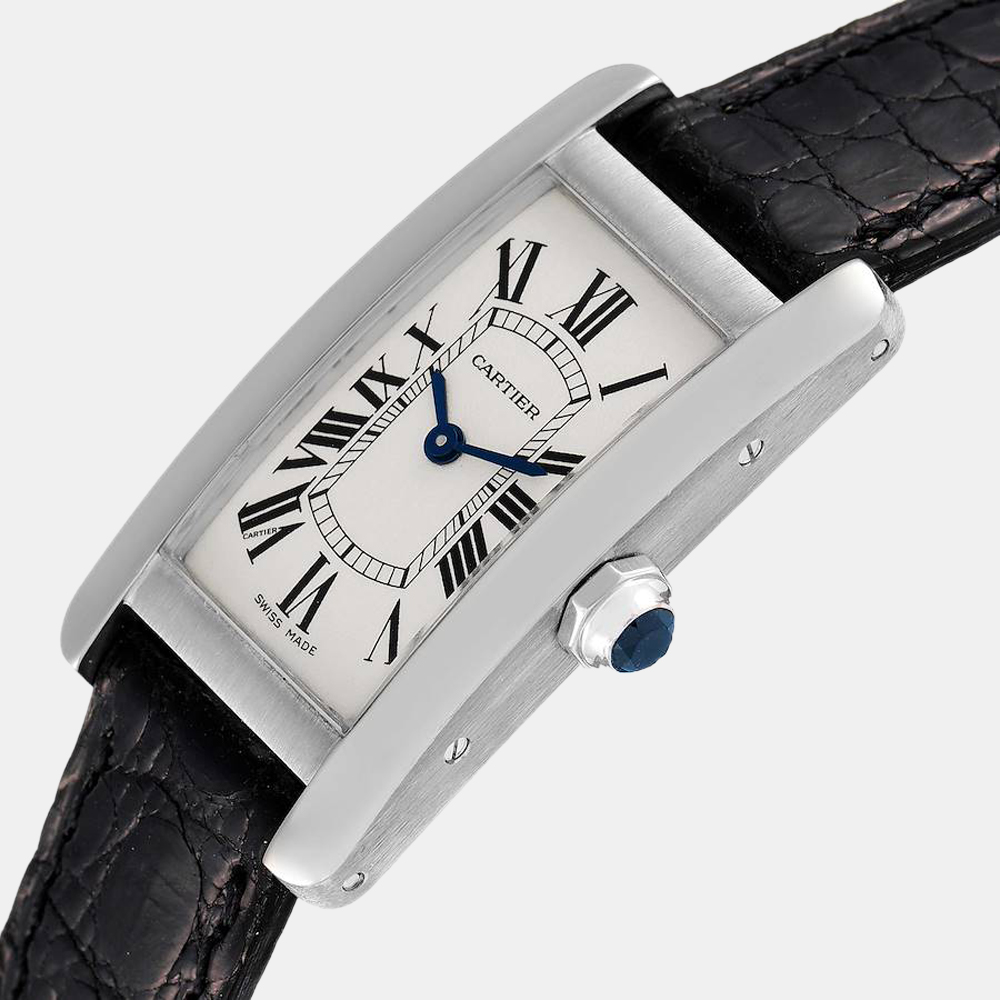 

Cartier Silver 18K White Gold Tank Americaine W2601956 Women's Wristwatch 19 mm
