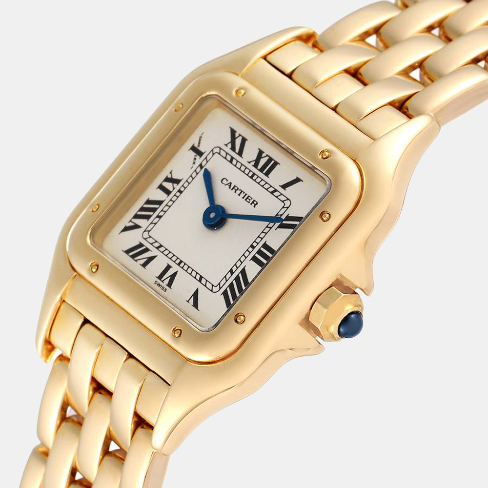 

Cartier Silver 18K Yellow Gold Panthere W25022B9 Women's Wristwatch 22 mm