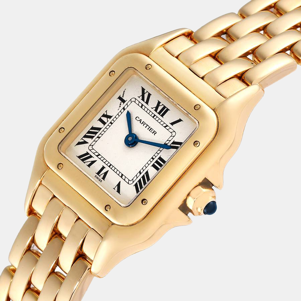 

Cartier Silver 18k Yellow Gold Panthere Small W25022B9 Women's Wristwatch 22 mm