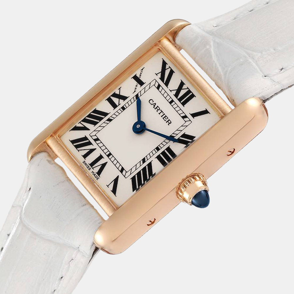 

Cartier White 18k Yellow Gold Tank Louis W1529856 Women's Wristwatch 22 mm