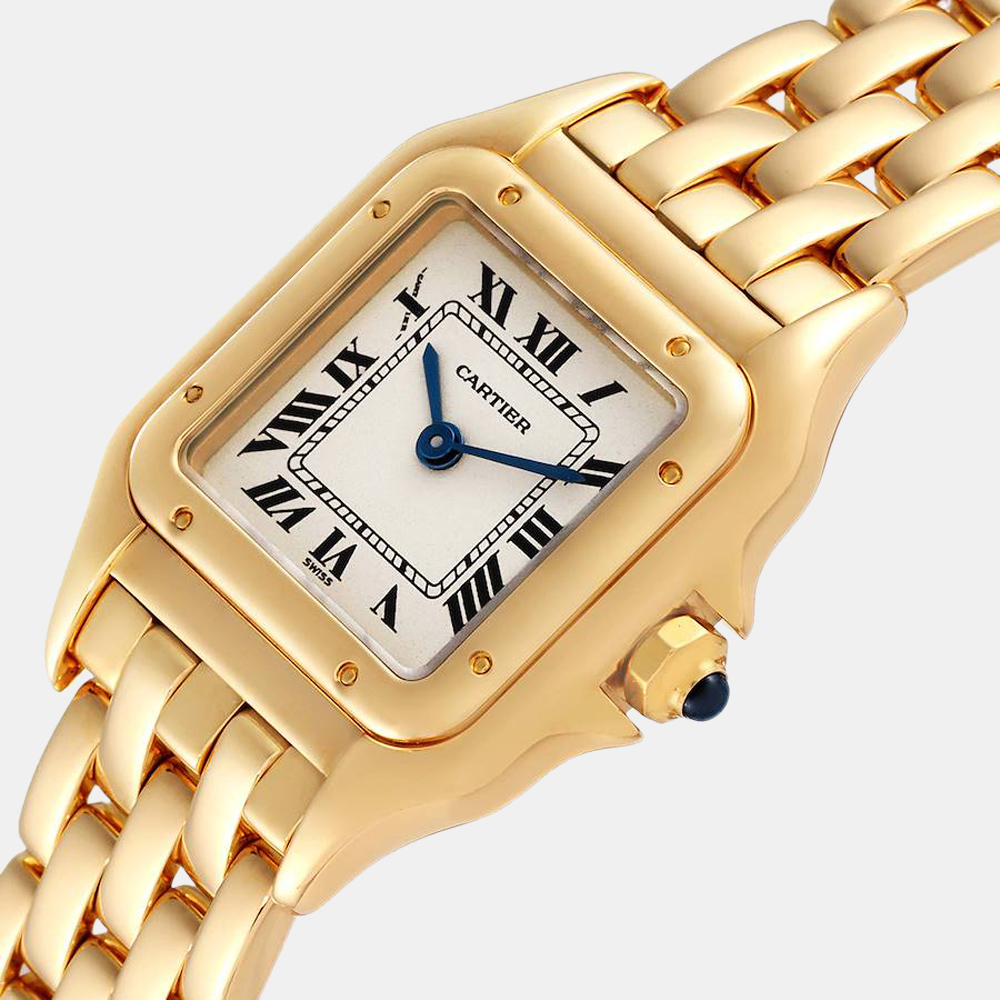 

Cartier Silver 18k Yellow Gold And Stainless Steel Panthere W25022B9 Quartz Women's Wristwatch 22 mm