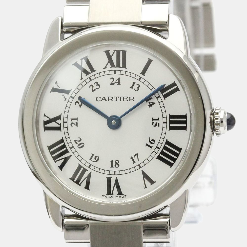 

Cartier Silver Stainless Steel Ronde Solo W6701004 Quartz Women's Wristwatch 29 mm