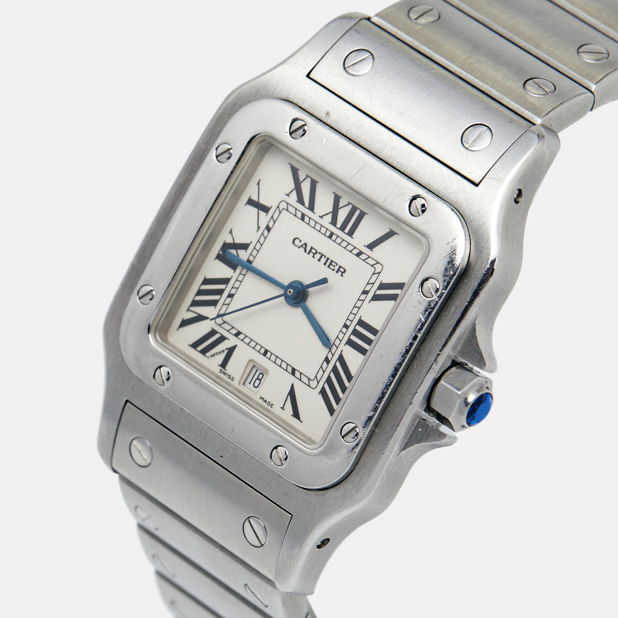 

Cartier Cream Stainless Steel Santos Galbee