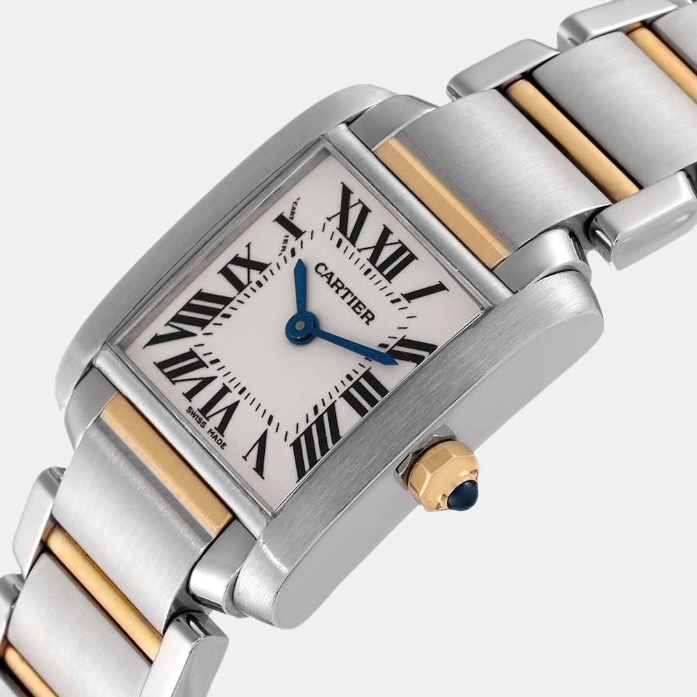 

Cartier Silver 18k Yellow Gold And Stainless Steel Tank Francaise W51007Q4 Quartz Women's Wristwatch 20 mm