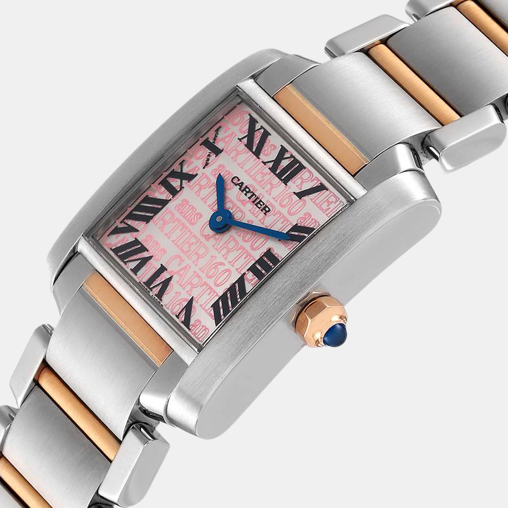 

Cartier Silver 18K Rose Gold And Stainless Steel Tank Francaise 2384 Quartz Women's Wristwatch 20 mm