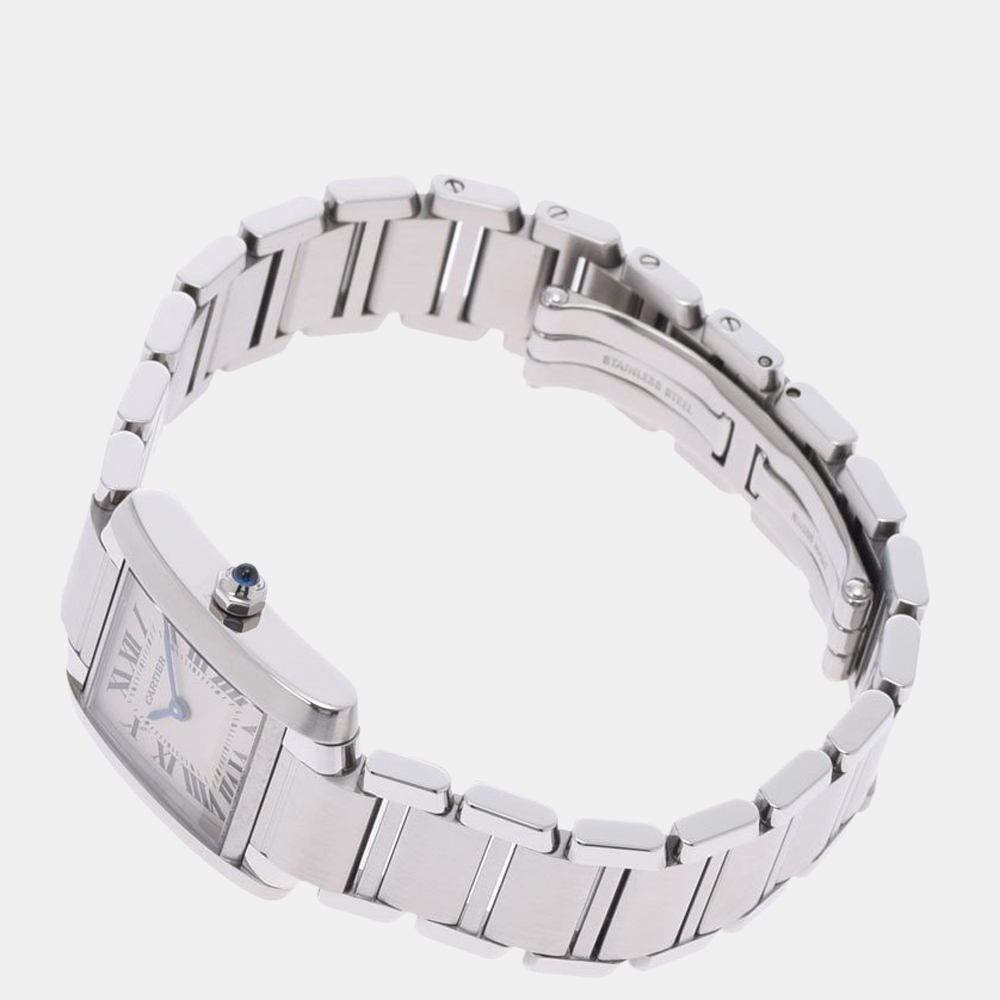 

Cartier Ivory Stainless Steel Tank Francaise W51008Q3 Quartz Women's Wristwatch 25 mm, White