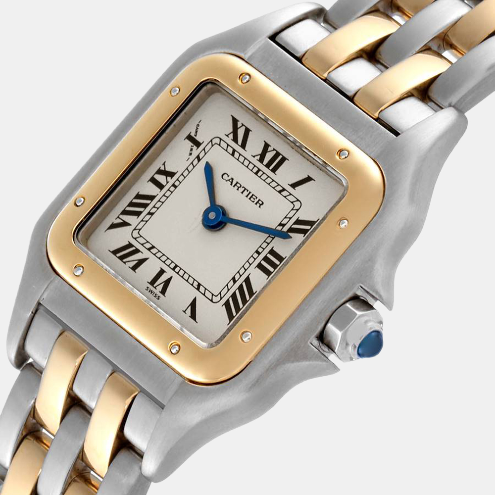 

Cartier Silver 18k Yellow Gold And Stainless Steel Panthere W25029B6 Quartz Women's Wristwatch 22 mm