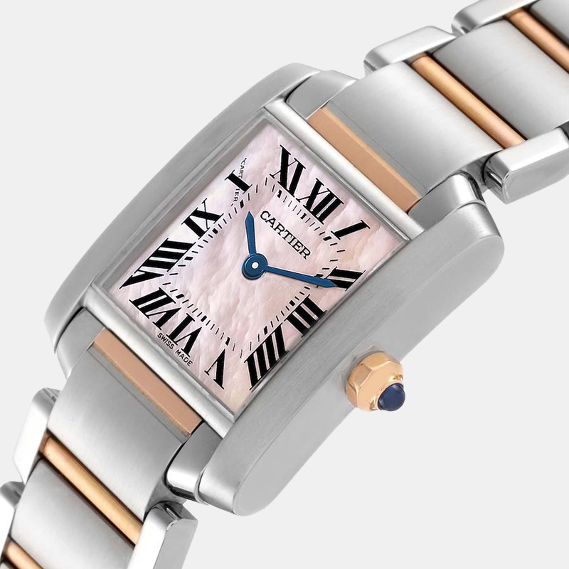 

Cartier Mother Of Pearl 18k Rose Gold And Stainless Steel Tank Francaise W51027Q4 Quartz Women's Wristwatch 20 mm, Pink