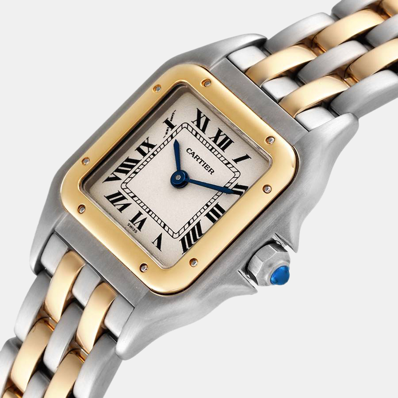 

Cartier Silver 18k Yellow Gold And Stainless Steel Panthere W25029B6 Quartz Women's Wristwatch 22 mm