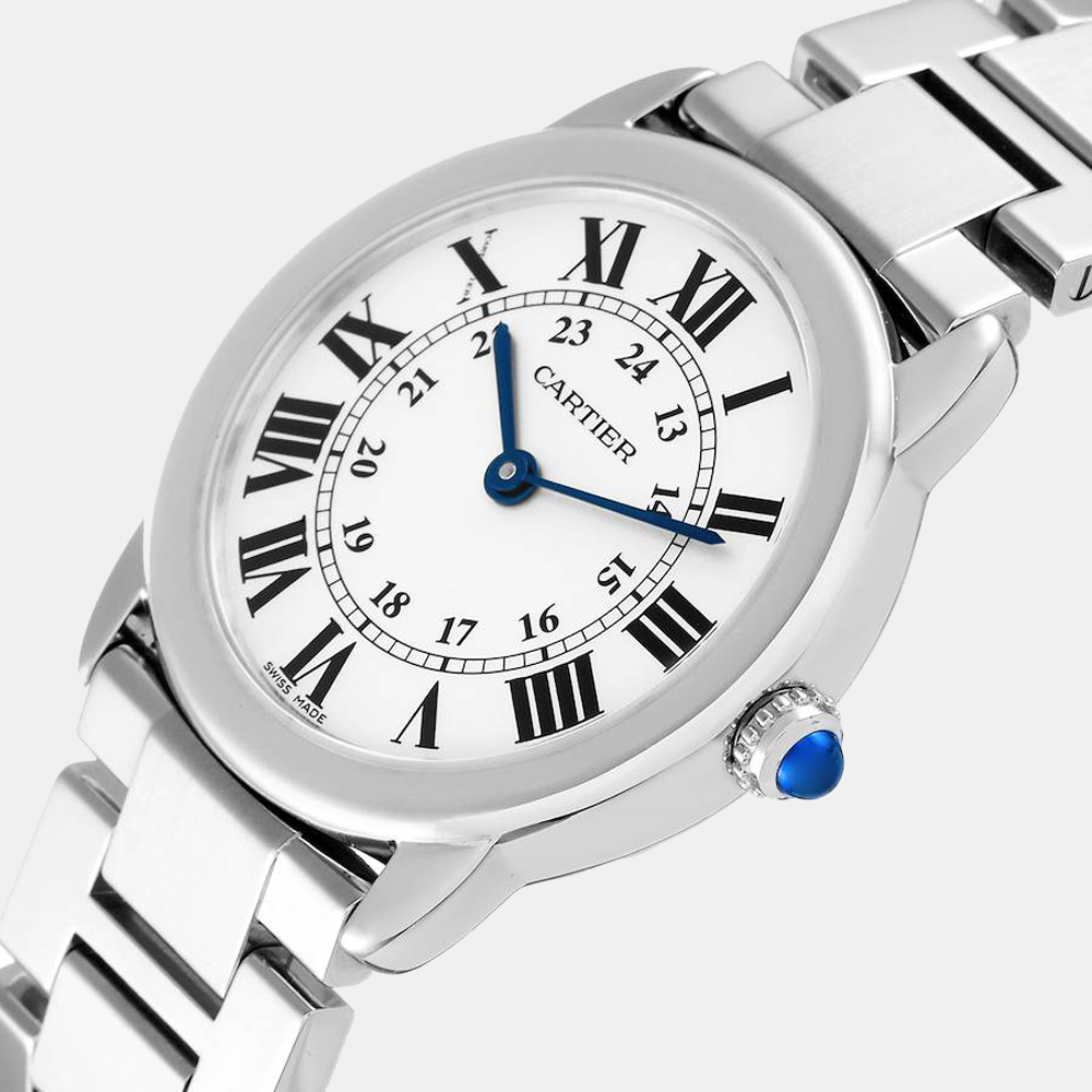 

Cartier Silver Stainless Steel Ronde Solo W6701004 Quartz Women's Wristwatch 29 mm