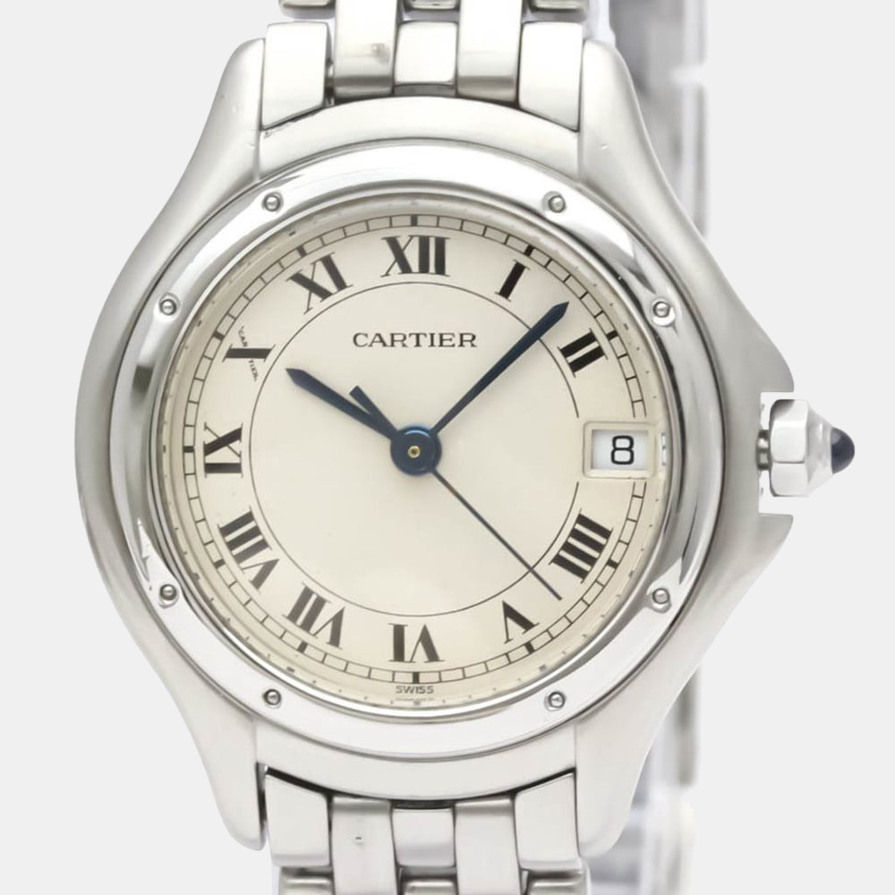 

Cartier Silver Stainless Steel Panthere Cougar Quartz Women's Wristwatch 26 mm