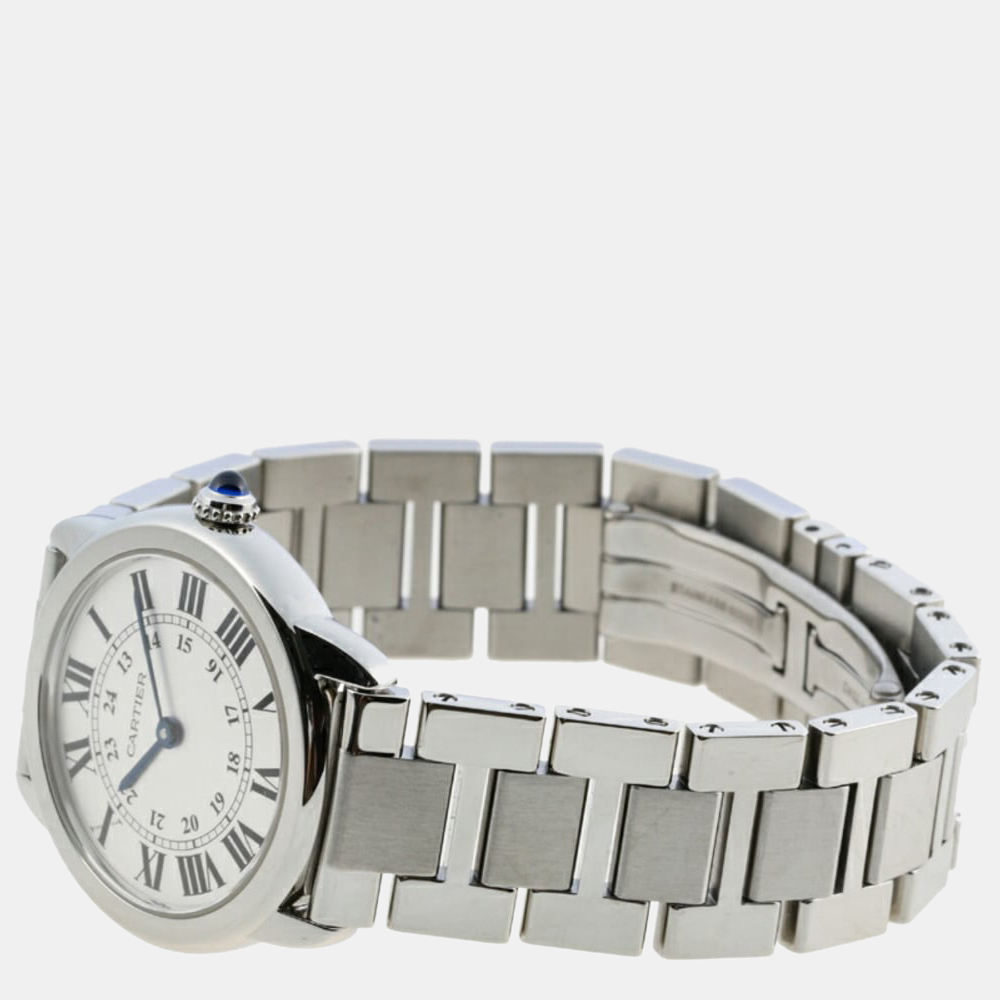 

Cartier White Shell Stainless Steel Ronde Solo W6701004 Quartz Women's Wristwatch 29 mm