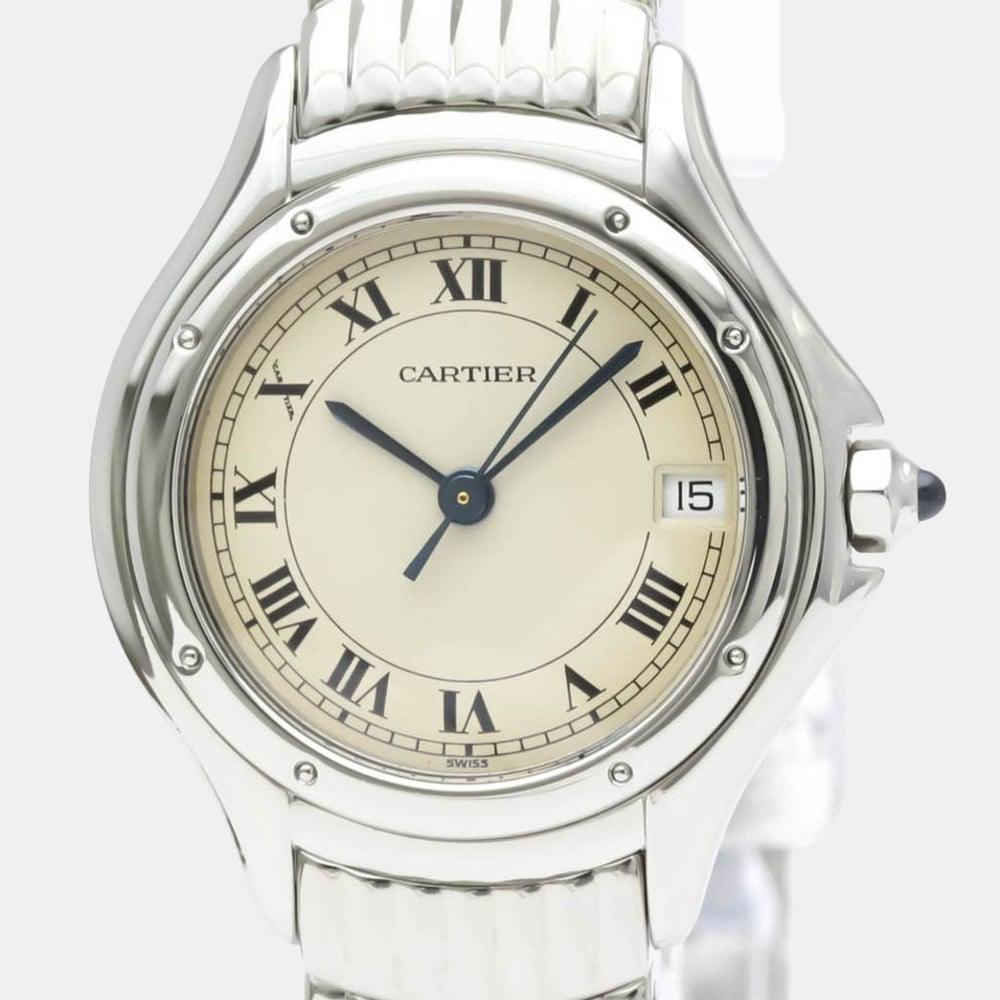 

Cartier Silver Stainless Steel Panthere Cougar Quartz Women's Wristwatch 26 mm