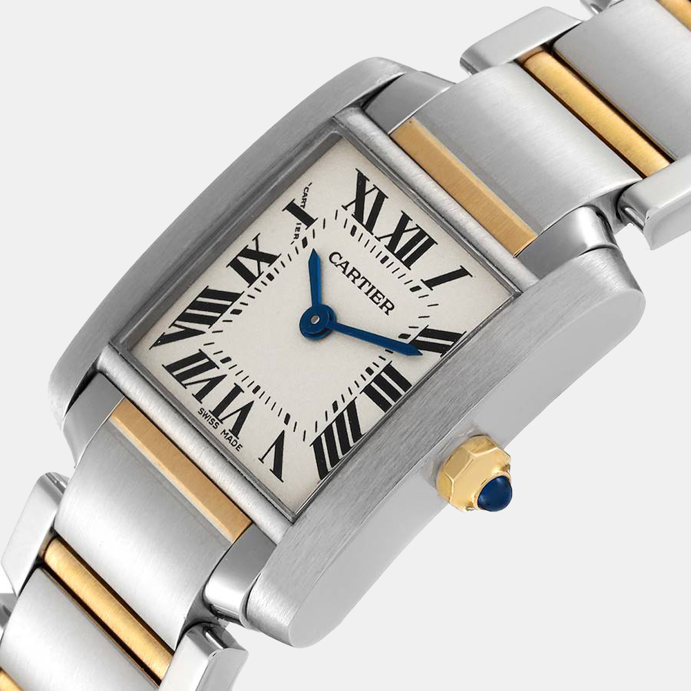 

Cartier Silver 18k Yellow Gold and Stainless Steel Tank Francaise W51007Q4 Quartz Women's Wristwatch 20 mm