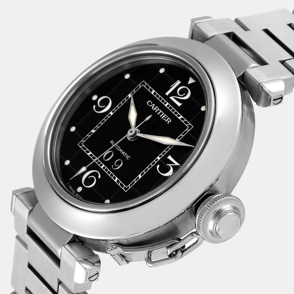 

Cartier Black Stainless Steel Pasha W31053M7 Automatic Women's Wristwatch 35 mm