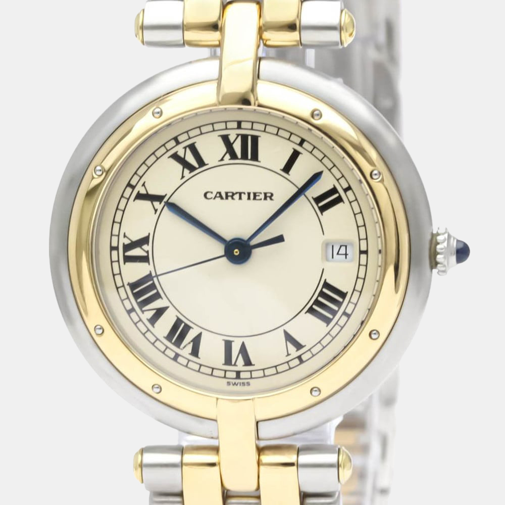

Cartier White 18k Yellow Gold And Stainless Steel Panthere 183964 Quartz Women's Wristwatch 30 mm