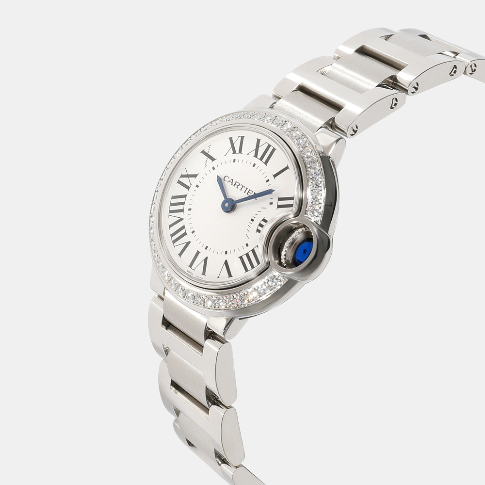 

Cartier White Stainless Steel Ballon Bleu W4BB0015 Quartz Women's Wristwatch 28 mm