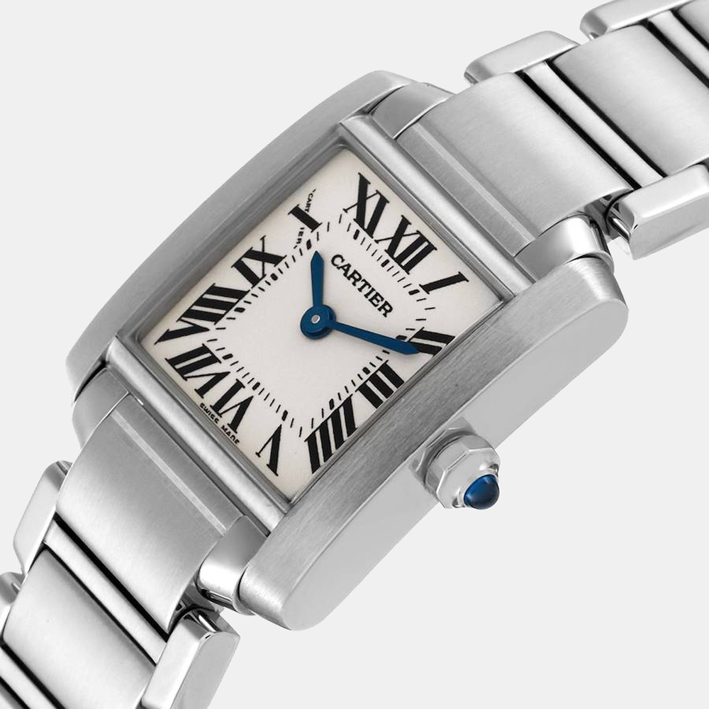 

Cartier Silver Stainless Steel Tank Francaise W51008Q3 Quartz Women's Wristwatch 20 mm