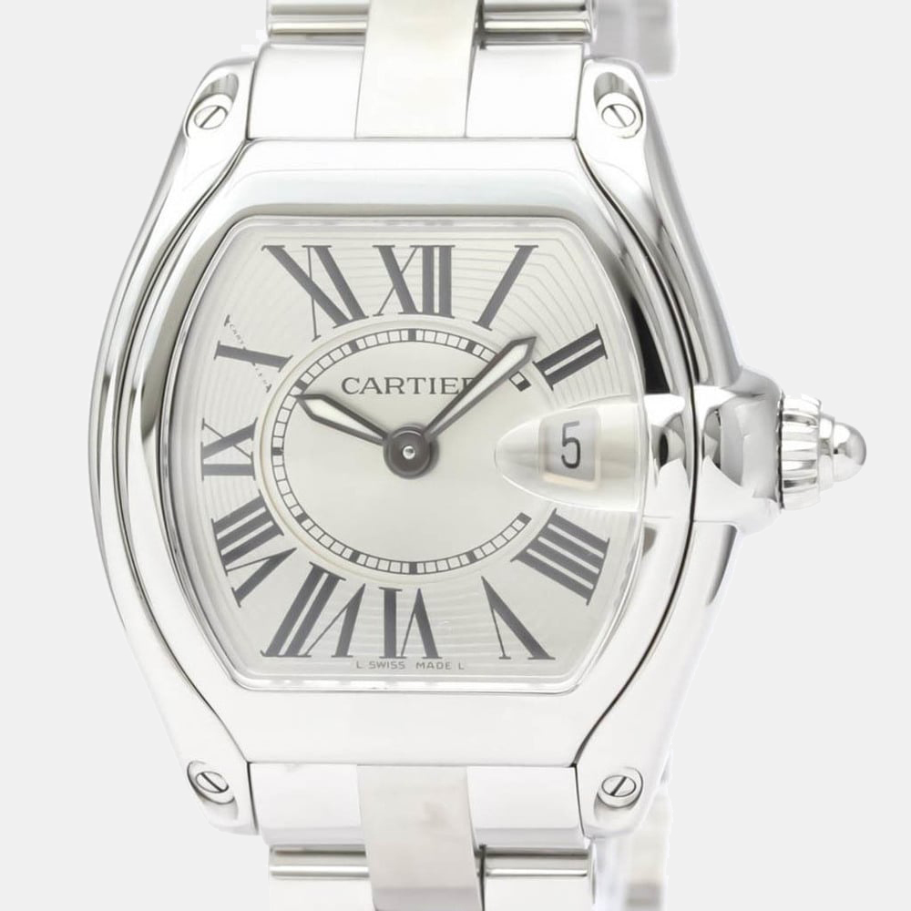 

Cartier Silver Stainless Steel Roadster W62016V3 Quartz Women's Wristwatch 31 mm