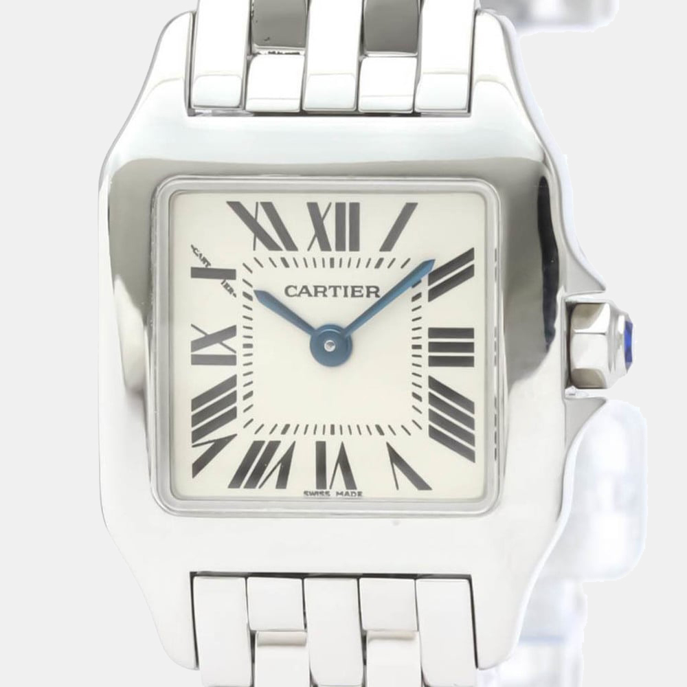 

Cartier Silver Stainless Steel Santos Demoiselle W25064Z5 Quartz Women's Wristwatch 20 mm