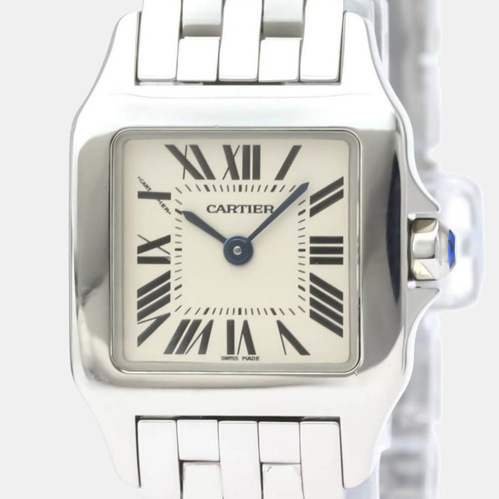 

Cartier Silver Stainless Steel Santos Demoiselle W25064Z5 Quartz Women's Wristwatch 20 mm