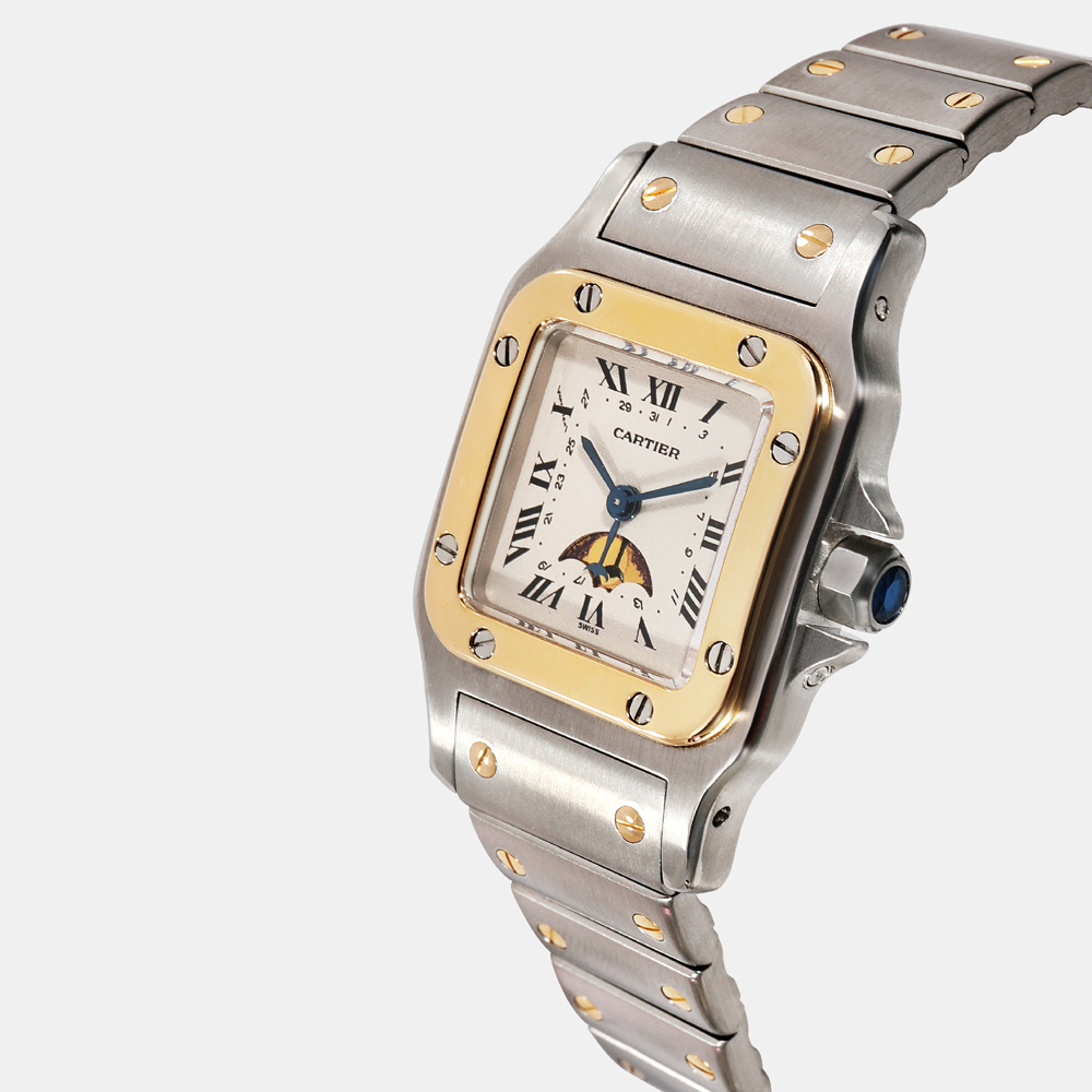 

Cartier Silver 18k Yellow Gold And Stainless Steel Santos Galbee 119902 Quartz Women's Wristwatch 23.5 mm