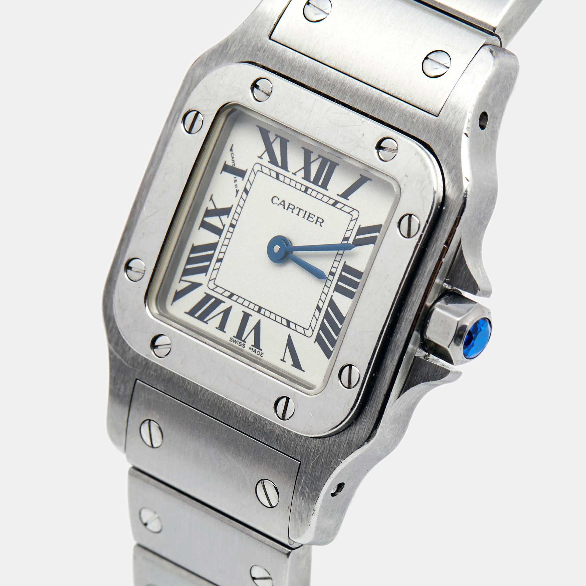 

Cartier Silver Stainless Steel Santos Galbee W20056D6 Women's Wristwatch