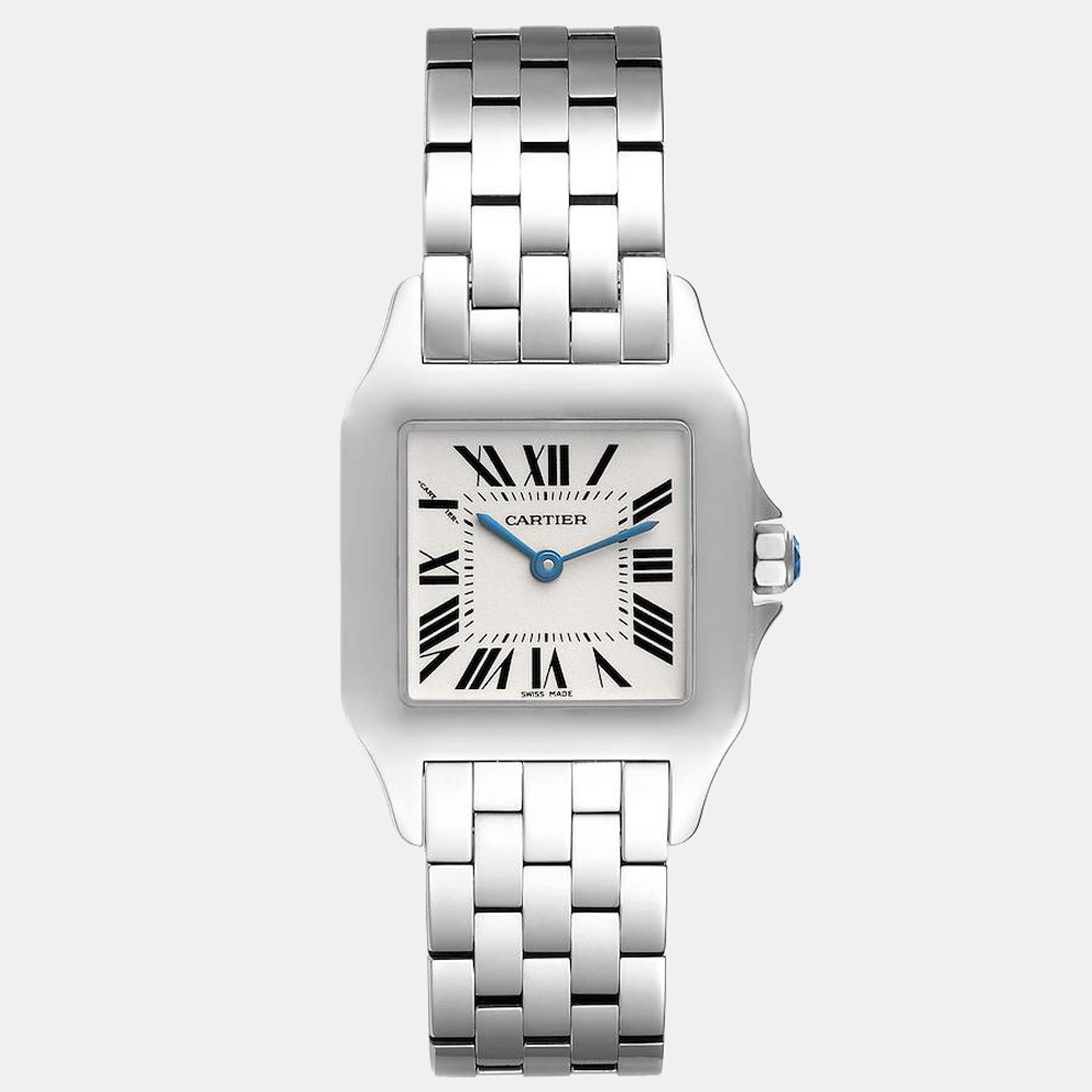 Silver Stainless Steel Santos Demoiselle W25065Z5 Quartz Women's Wristwatch 26 mm