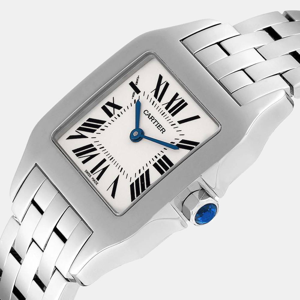 

Cartier Silver Stainless Steel Santos Demoiselle W25065Z5 Quartz Women's Wristwatch 26 mm