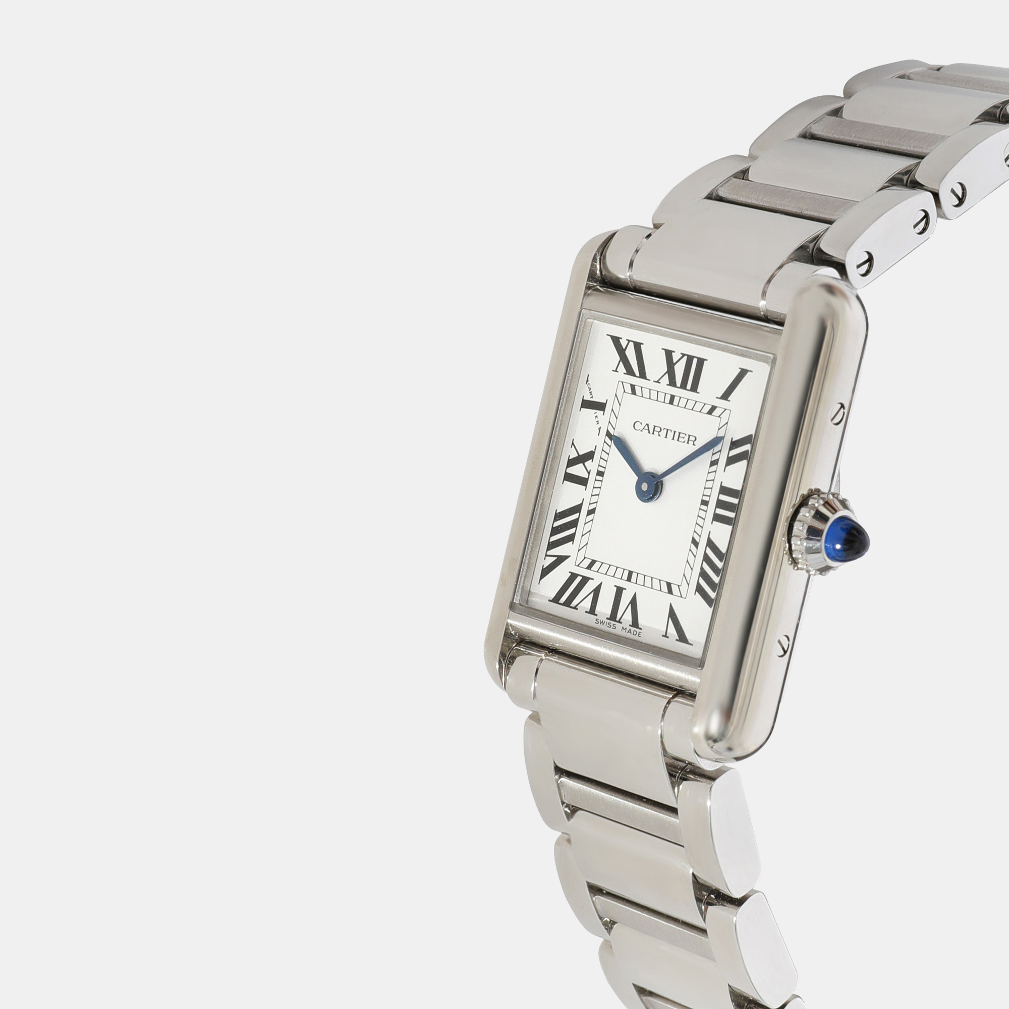 

Cartier Silver Stainless Steel Tank de Cartier WSTA0051 Quartz Women's Wristwatch 22 mm