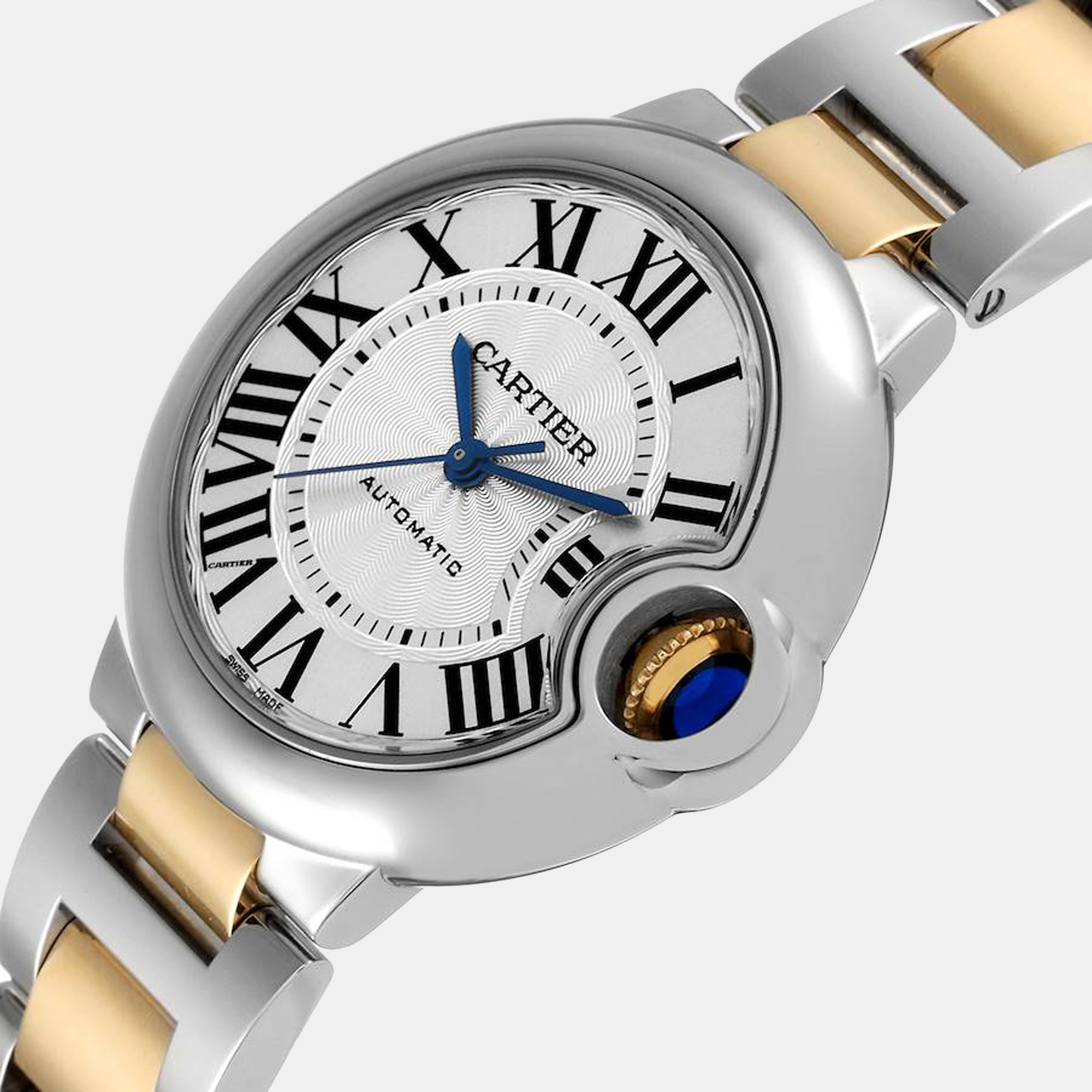 

Cartier Silver 18k Yellow Gold And Stainless Steel Ballon Bleu W2BB0029 Automatic Women's Wristwatch 33 mm