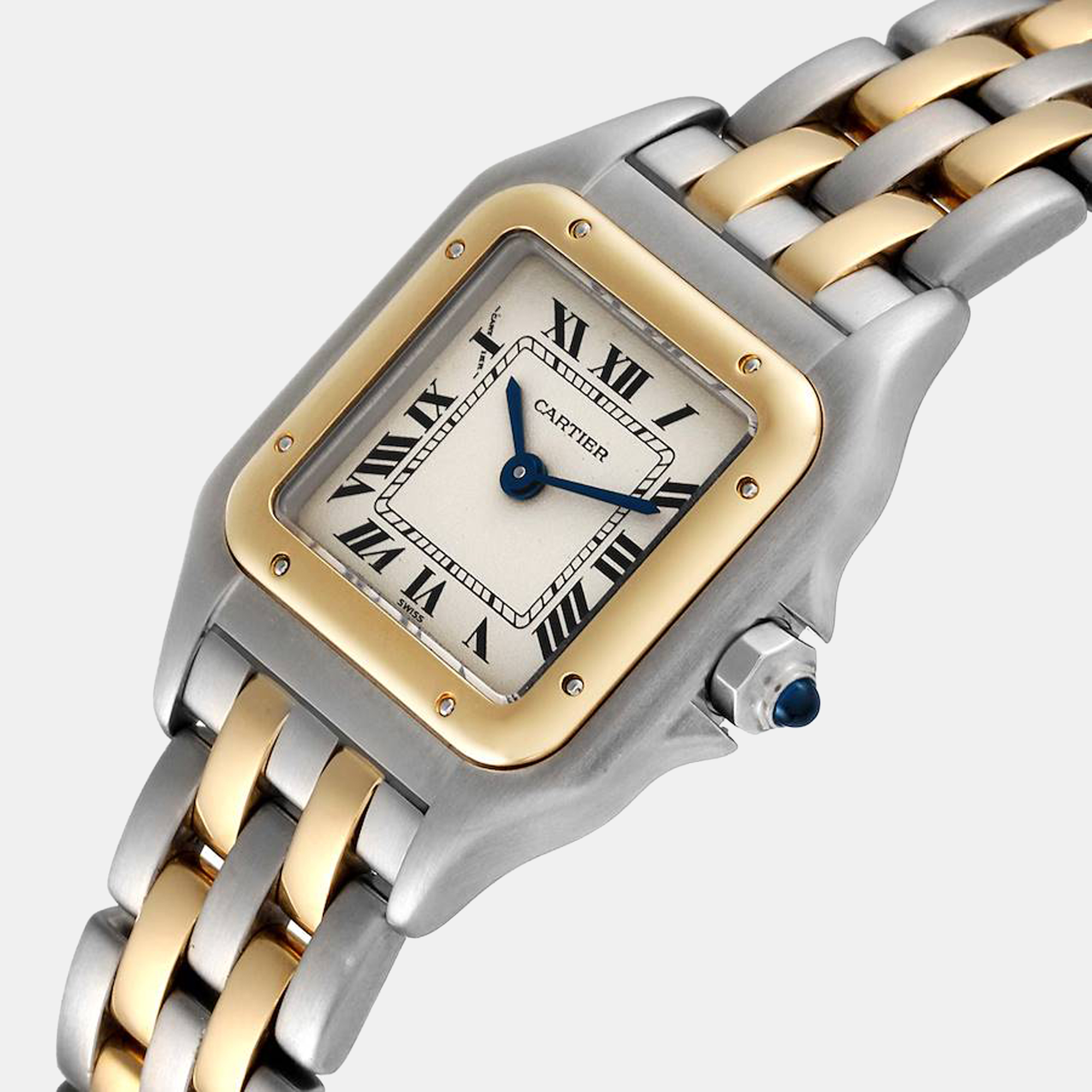 

Cartier Silver 18k Yellow Gold And Stainless Steel Panthere W25029B6 Quartz Women's Wristwatch 22 mm