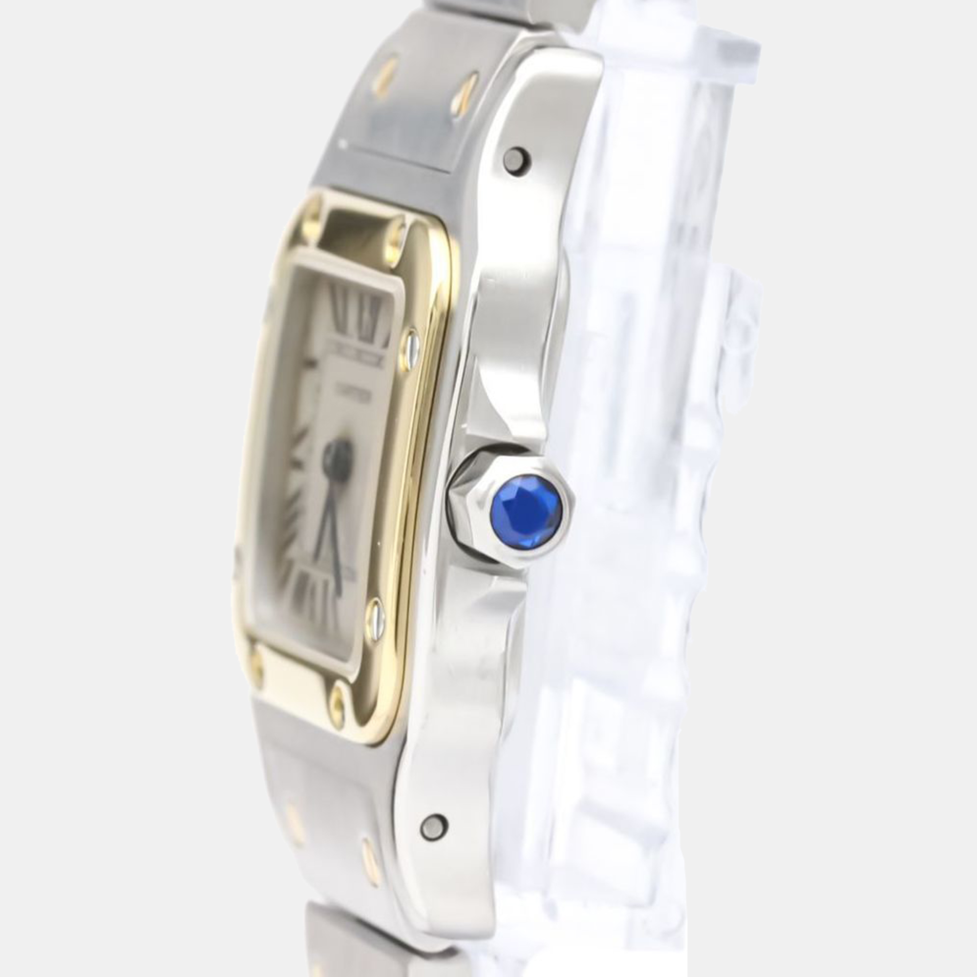 

Cartier Silver 18k Yellow Gold And Stainless Steel Santos Galbee W20012C4 Quartz Women's Wristwatch 24 mm