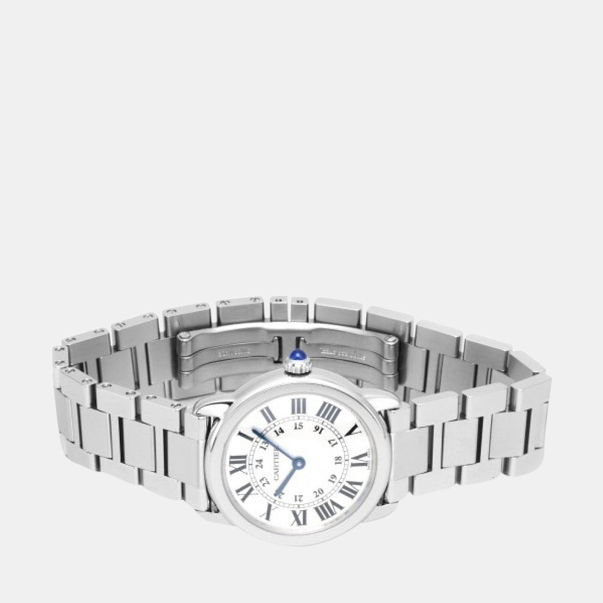 

Cartier Silver Stainless Steel Ronde Solo W6701004 Quartz Women's Wristwatch 29 mm