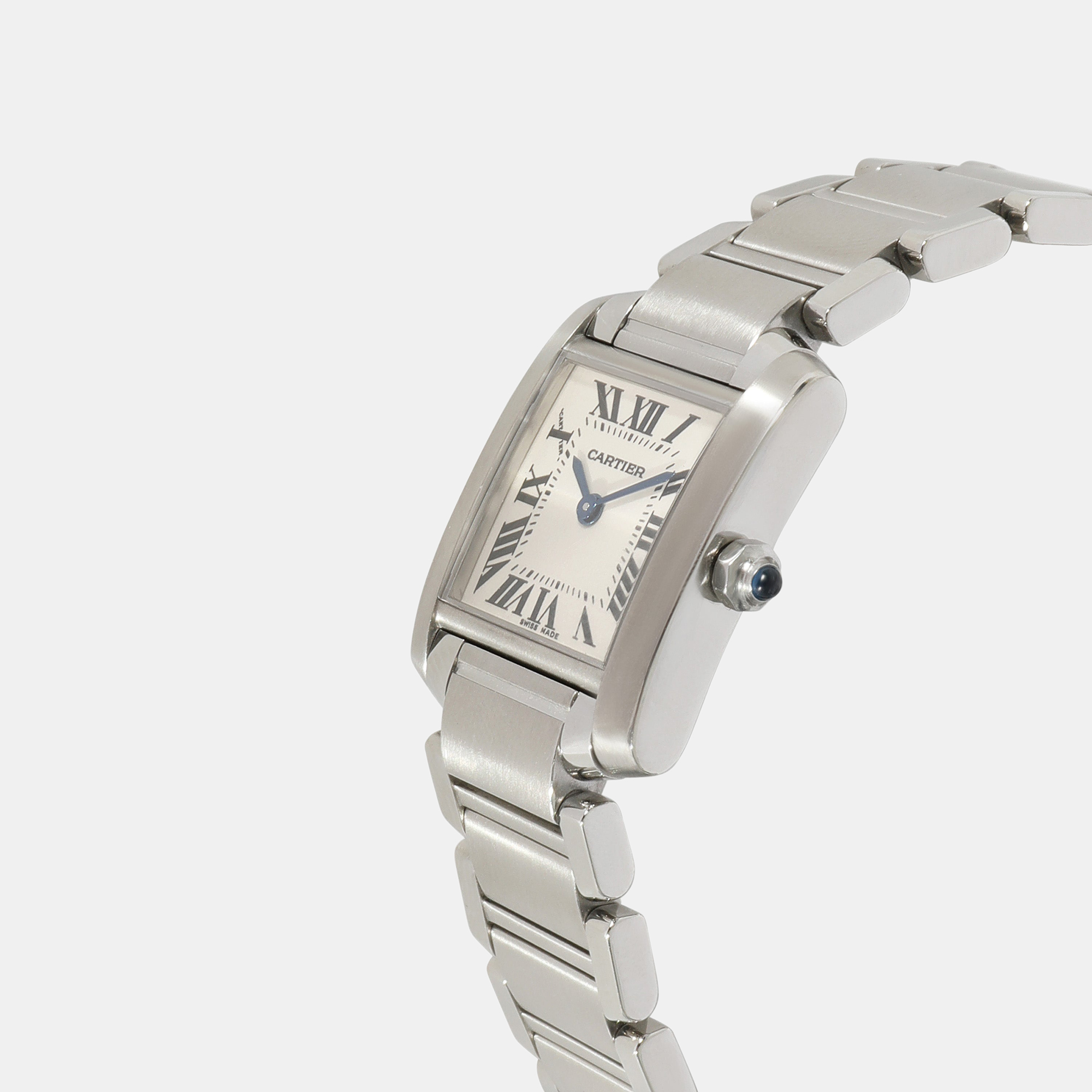 

Cartier Silver Stainless Steel Tank Francaise W51008Q3 Quartz Women's Wristwatch 20 mm