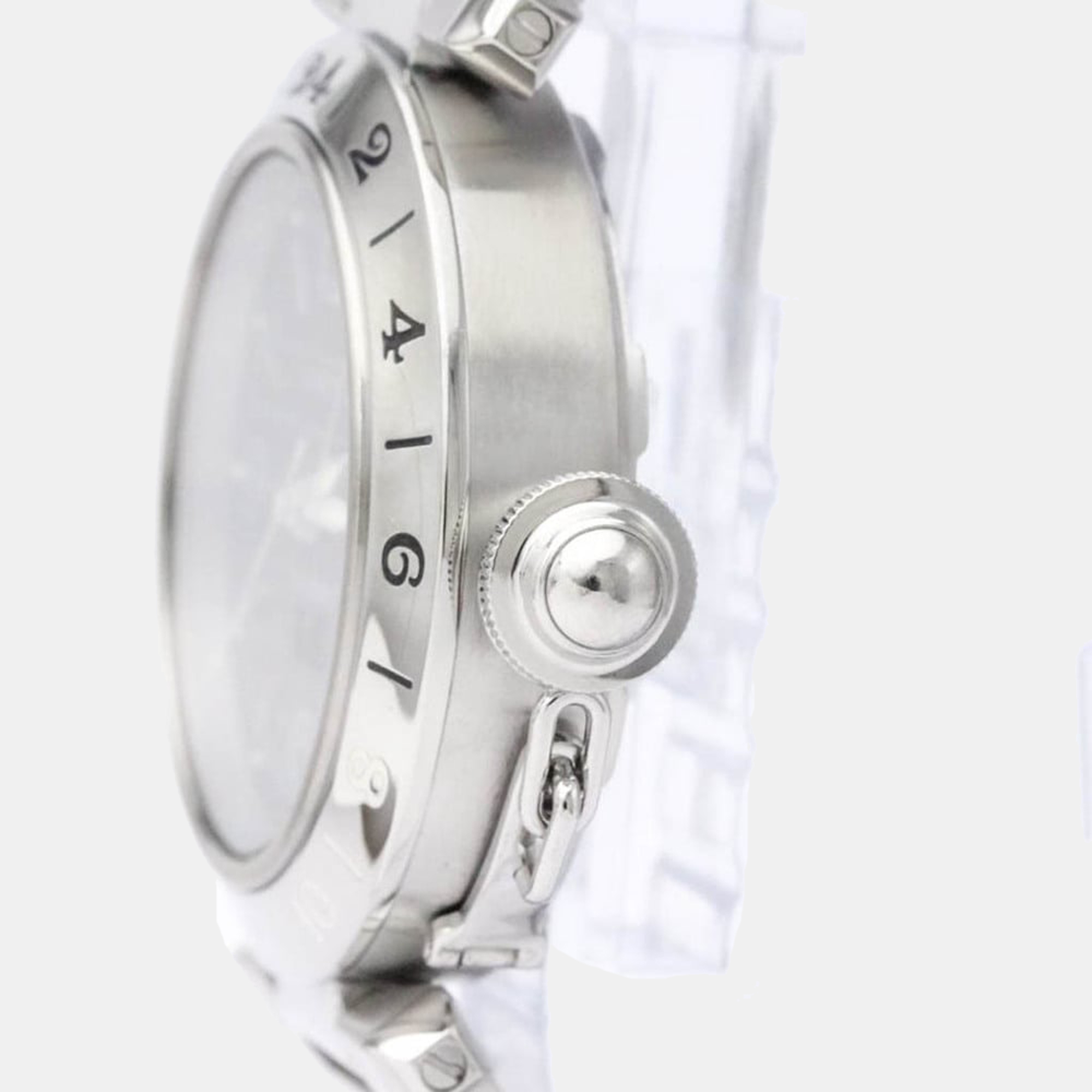 

Cartier Black Stainless Steel Pasha C de Cartier W31049M7 Automatic Women's Wristwatch 35 mm