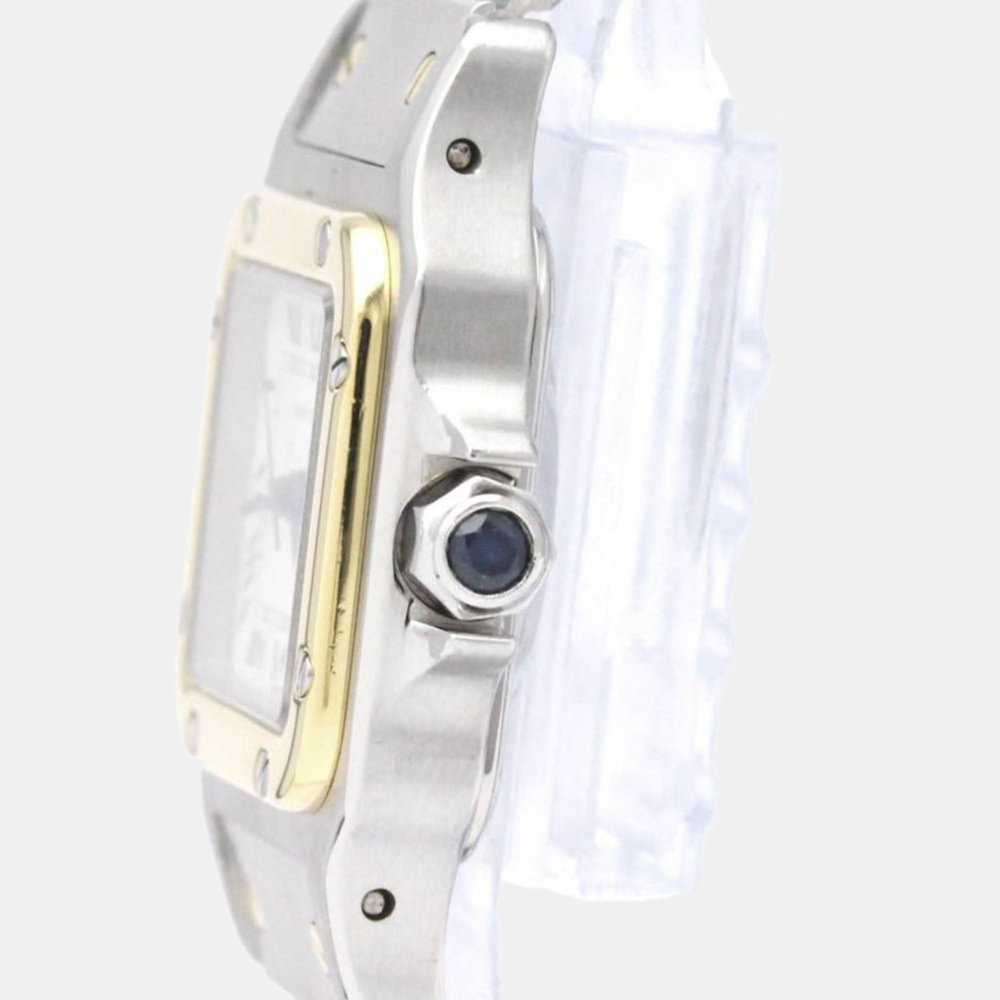 

Cartier White 18k Yellow Gold And Stainless Steel Santos Galbee Automatic Women's Wristwatch 24 mm